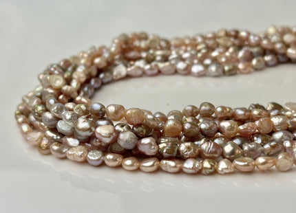 4.5x5-6mm Natural Mauve Pink Potato Nugget Freshwater Pearl Bead Genuine Freshwater Pearl Tiny Mauve Nugget Cultured Seed Pearl Beads #P2313