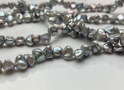 7-8mm 10-11mm AA Gray Color Keshi Freshwater Nugget Pearl Beads Center Drilled Gray Keshi Nuggets Genuine Gray Keshi Freshwater Pearl #346