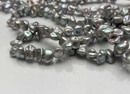 7-8mm 10-11mm AA Gray Color Keshi Freshwater Nugget Pearl Beads Center Drilled Gray Keshi Nuggets Genuine Gray Keshi Freshwater Pearl #346