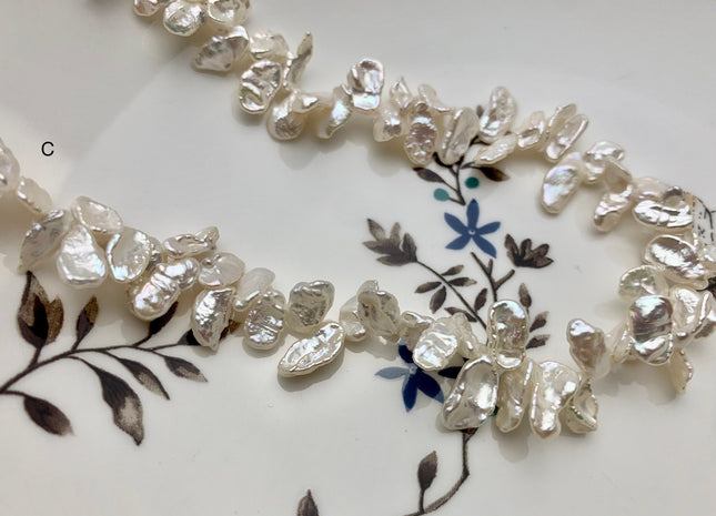 4-6x6-10mm AAAA Natural White Keshi Nugget Freshwater Pearl Top Drilled Beads Genuine Super High Luster Tiny Keshi Nugget Pearls #P1831