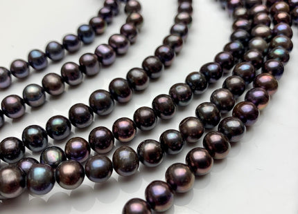 7-8 mm Dark Peacock Color Freshwater Potato Pearls Genuine Peacock Freshwater Pearl Beads #1414