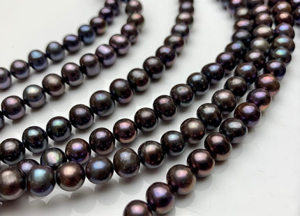 6-7mm 7-8mmDark Peacock or Purplish Peacock Color Freshwater Potato Pearls #1414