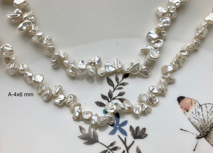 4-6x6-10mm AAAA Natural White Keshi Nugget Freshwater Pearl Top Drilled Beads Genuine Super High Luster Tiny Keshi Nugget Pearls #P1831