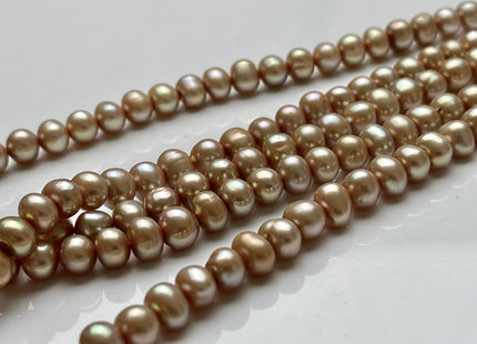 7 mm Gold Champagne Color Potato Freshwater Pearl Beads Genuine High Luster Gold Champagne Potato Freshwater Pearls #P2073
