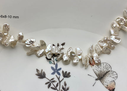 4-6x6-10mm AAAA Natural White Keshi Nugget Freshwater Pearl Top Drilled Beads Genuine Super High Luster Tiny Keshi Nugget Pearls #P1831