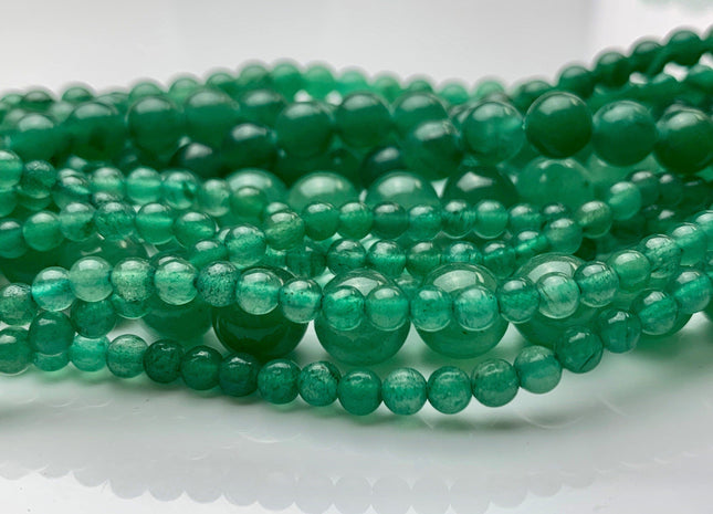 4 mm 6 mm 8 mm 10 mm 12 mm Smooth Round Green Color Aventurine Gemstone Beads Natural Green Aventurine Loose Beads 15.5 Inches Strand #2978