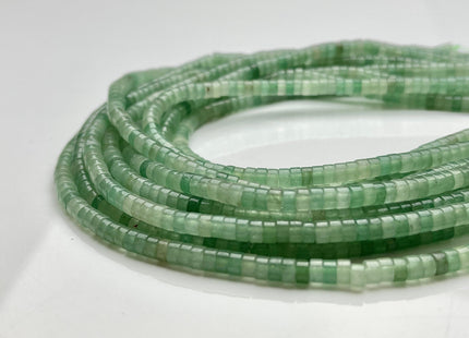 2x4 mm Natural Green Aventurine Heishi Rondelle Shape Genuine Natural Color Aventurine Discs Gemstones Loose Beads 15.5 Inches Strand #3955