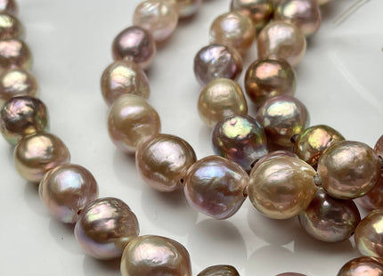 11-13mm AAA Half Strand LargeHole Very Rare Dark Mauve Pink Baroque Pearl Bead 2.2mm Hole Natural Edison Pearl With Iridescent Color #P2069