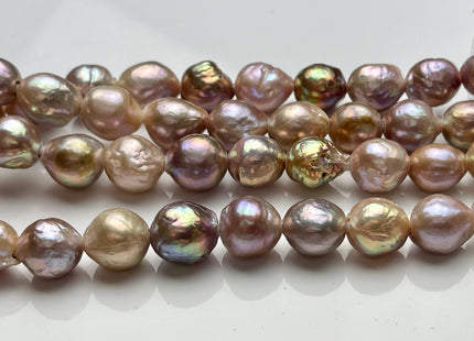 11-13mm AAA Half Strand LargeHole Very Rare Dark Mauve Pink Baroque Pearl Bead 2.2mm Hole Natural Edison Pearl With Iridescent Color #P2069