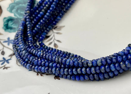 3x4 mm 3x4.5mm AA Faceted Rondelle Natural Lapis Gemstone Beads Natural Blue Color Quality Faceted Rondelle Shape #2264