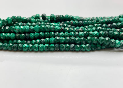 3x4 mm AAA Natural Color Faceted Rondelle Malachite Gemstone Beads Top Quality Micro Faceted Malachite Gemstone Loose Beads # 2420