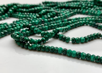 3x4 mm AAA Natural Color Faceted Rondelle Malachite Gemstone Beads Top Quality Micro Faceted Malachite Gemstone Loose Beads # 2420