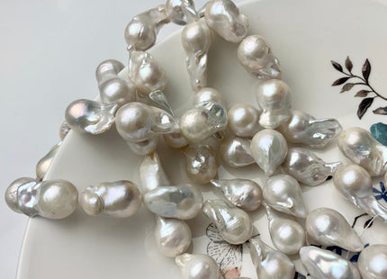 15x20-17x30 mm AA Natural White Freshwater Baroque Pearl Beads Genuine High Luster And Quality Natural White Baroque Pearls #1683