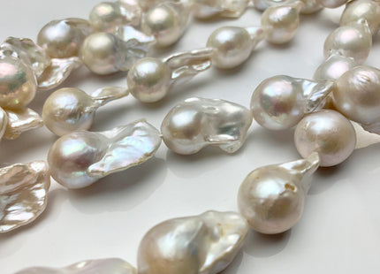15x20-17x30 mm AA Natural White Freshwater Baroque Pearl Beads Genuine High Luster And Quality Natural White Baroque Pearls #1683