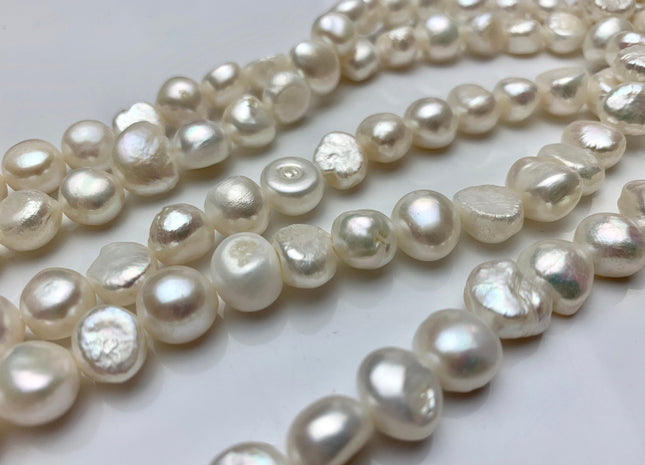 10-11 mm Natural White Nugget Freshwater Nugget Pearl Beads #1783