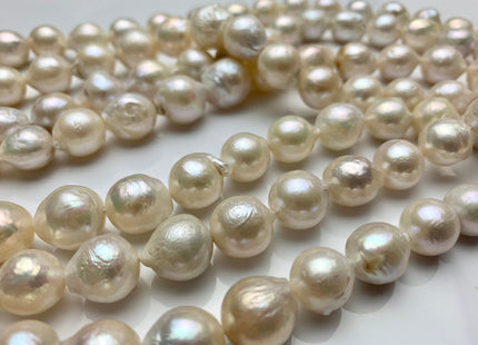 11-12 mm Natural White Baroque Freshwater Pearl Beads Natural White Edison Baroque Pearls Genuine White Edison Pearls #1562