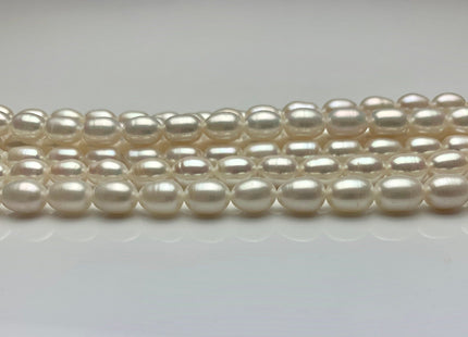 6x8 mm AA Natural White Rice Freshwater Pearl Beads Genuine Freshwater Rice / Oval Pearls High Luster Freshwater Pearl Beads #1664