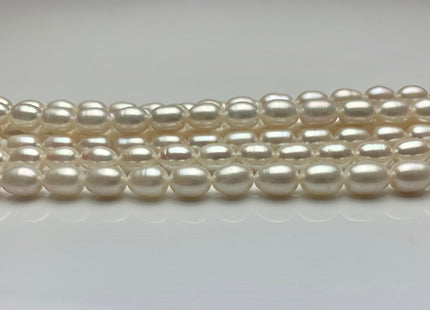 6x8 mm AA Natural White Rice Freshwater Pearl Beads Genuine Freshwater Rice / Oval Pearls High Luster Freshwater Pearl Beads #1664