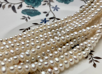 4x5 mm AAA Natural White Potato Freshwater Pearl White Small Potato Pearl Genuine Cultured Smooth And Shiny Bridal Pearls 90 Pieces #P1388