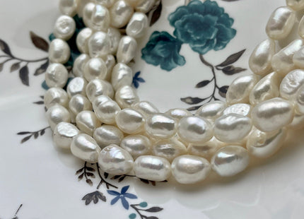 9.5x12 mm AAA Natural White Rice/Oval Nugget Freshwater Pearl Beads Genuine High Luster Oval Nugget Pearls Top Quality Nugget Beads #1478