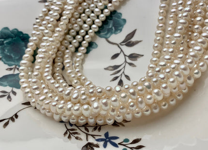 4x5 mm AAA Natural White Potato Freshwater Pearl White Small Potato Pearl Genuine Cultured Smooth And Shiny Bridal Pearls 90 Pieces #P1388