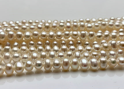 4x5 mm AAA Natural White Potato Freshwater Pearl White Small Potato Pearl Genuine Cultured Smooth And Shiny Bridal Pearls 90 Pieces #P1388