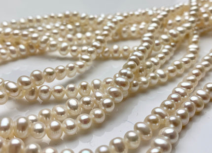4x5 mm AAA Natural White Potato Freshwater Pearl White Small Potato Pearl Genuine Cultured Smooth And Shiny Bridal Pearls 90 Pieces #P1388