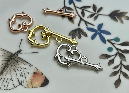 11 mm 925 Sterling Silver/Gold/Rose Gold Toggle Clasp Genuine 925 Sterling Silver Toggle Findings With Heart Shape Design DIY Jewelry #10268