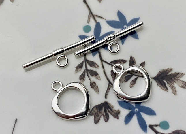 11x13 mm 925 Sterling Silver Toggle Clasp Genuine 925 Sterling Silver Toggle Findings With Litter Peach Shape Design DIY Jewelry #10122