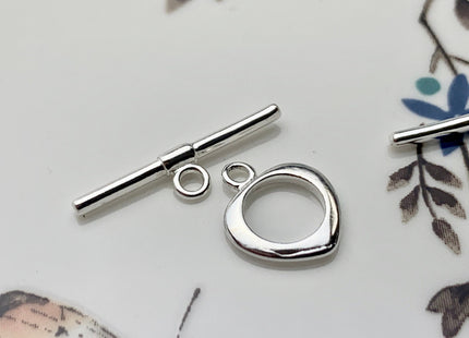 11x13 mm 925 Sterling Silver Toggle Clasp Genuine 925 Sterling Silver Toggle Findings With Litter Peach Shape Design DIY Jewelry #10122
