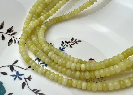 2x4mm 4x6mm Natural Smooth Rondelle Shape Lemon Jade Gemstone Beads 15 Inches Strand #4214