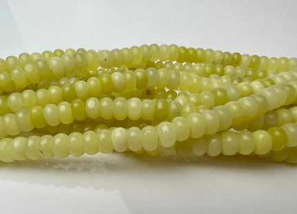 2x4mm 4x6mm Natural Smooth Rondelle Shape Lemon Jade Gemstone Beads 15 Inches Strand #4214