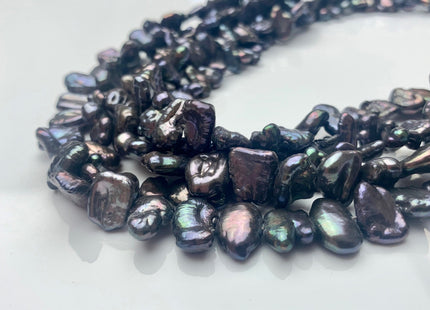 5-7x8-11 mm AA Dark Peacock Biwa Stick Freshwater Pearl Beads Genuine Cultured Center Drilled Peacock Color Biwa Pearl Beads #P2080
