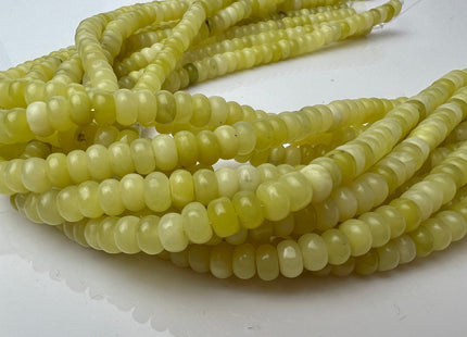 2x4mm 4x6mm Natural Smooth Rondelle Shape Lemon Jade Gemstone Beads 15 Inches Strand #4214