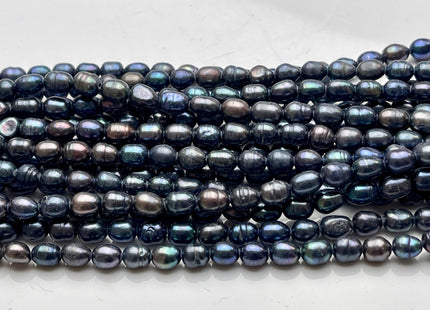 4-5x6 mm B Grade Peacock Color Freshwater Pearls Tiny Long Rice/Oval Shape Pearl Beads Genuine Freshwater Pearls #P1721