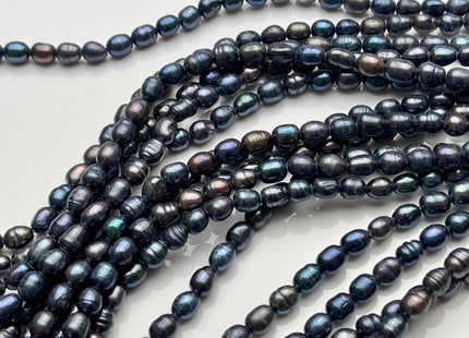 4-5x6 mm B Grade Peacock Color Freshwater Pearls Tiny Long Rice/Oval Shape Pearl Beads Genuine Freshwater Pearls #P1721