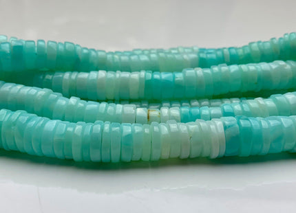5mm 6mm 8mm 10mm AAA 100% All Natural Smooth Heishi Tyre Blue Opal Gemstone Beads Multi Blue green Opal Beads 8 Inches Strand #3197
