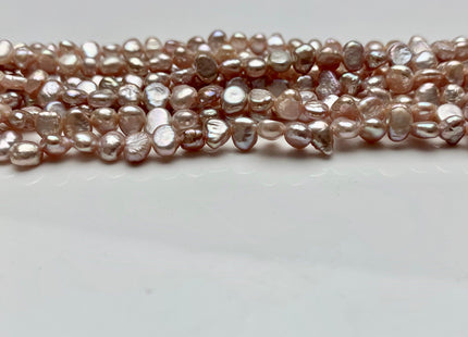 4-5 mm Natural Mauve Pink Potato Nugget Freshwater Pearl Beads Genuine Freshwater Pearls Tiny Mauve Nugget Cultured Seed Pearl Beads #1746