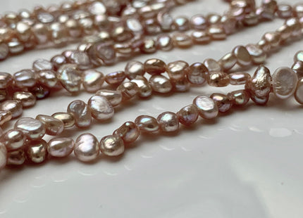 4-5 mm Natural Mauve Pink Potato Nugget Freshwater Pearl Beads Genuine Freshwater Pearls Tiny Mauve Nugget Cultured Seed Pearl Beads #1746