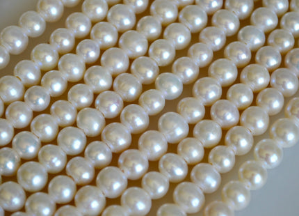 7.5 mm AA Half Strand Large Hole Potato Natural White Freshwater Pearls Beads Hole Size 1.2-2.1mm #900