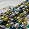 7x10mm or 8x12mm AAA High Luster Green Gray Brown Keshi Rice/Oval Nugget Freshwater Pearl Beads Genuine Natural Keshi Pearls #P1844
