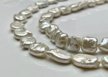10-12x11-19 mm Natural White Freshwater Oval or Square Coin Pearls Cultured Genuine High Luster White Coin Pearl Freshwater Beads #P2054