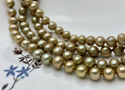 72 inches 8-8.5mm White OR Champange AAA Potato Genuine Freshwater Pearl Necklace, Bridal Pearl Necklace, Long Pearl Necklaces #121