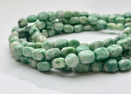 7-8x8-11mm 8-9x10-12mm Natural Green Tree Agate Gemstone Nugget Beads Turquoise and White Color Agate Beads #3853