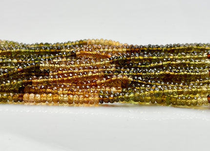2.5-3.5mm AAA Faceted Rondelle Natural Tundra Sapphire Gemstone Beads Genuine Top Quality Gemmy Sapphire Beads 13 Inches Strand #3837