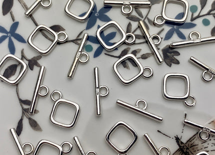 8x12mm or 11x16mm 925 Sterling Silver Toggle Clasp Genuine 925 Sterling Silver Toggle Findings With Square Shape Design DIY Jewelry #10170