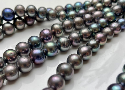 8.5-10 mm AAA Half Strand Large Hole Rare Gray Peacock Color Edison Baroque Pearl Beads Hole Size 2.2 mm Edison Pearl #P1965
