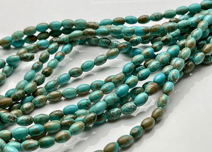 4x6 mm Smooth Barrel Shape Turquoise Beads Green Brown Color Gemstone Loose Beads #3800