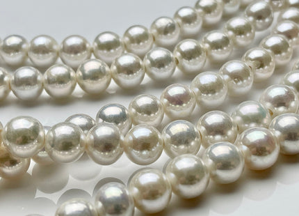 9.5-11.5 mm AAA Natural White Half Strand Large Hole Freshwater Edison Pearl Beads Hole Size 2.2 mm Genuine Extra Shiny Round Pearl #P1870