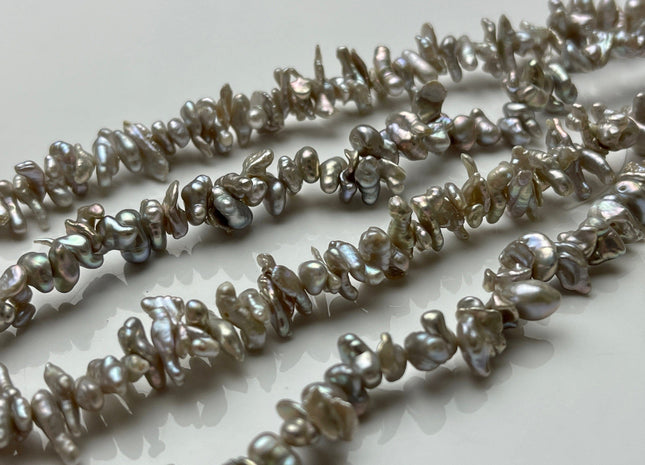 5-6x11 mm AA Gray Color Keshi Disc Freshwater Pearl Beads Center Drilled Genuine Gray Color Keshi Disc Irregular Shaped Pearls #P2003
